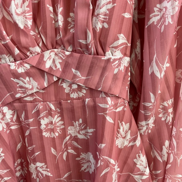 Peach Love California Pink Smocked Blouse with Ruffled Long Sleeves - Picture 4 of 6